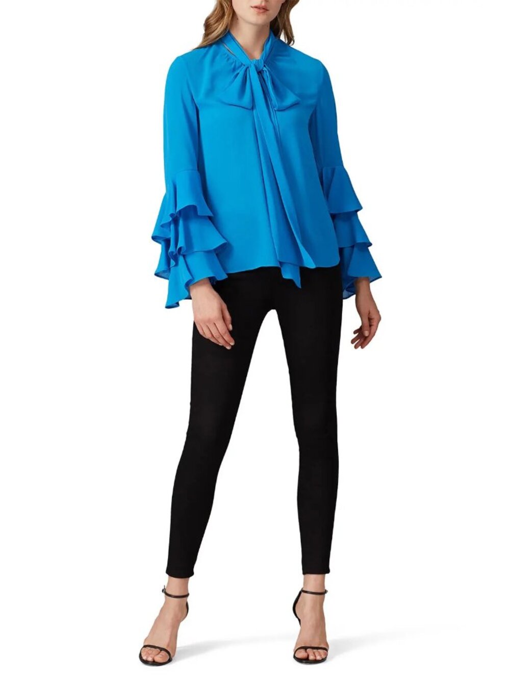 Prabal Gurung Blue Bell Sleeve Blouse Size 6